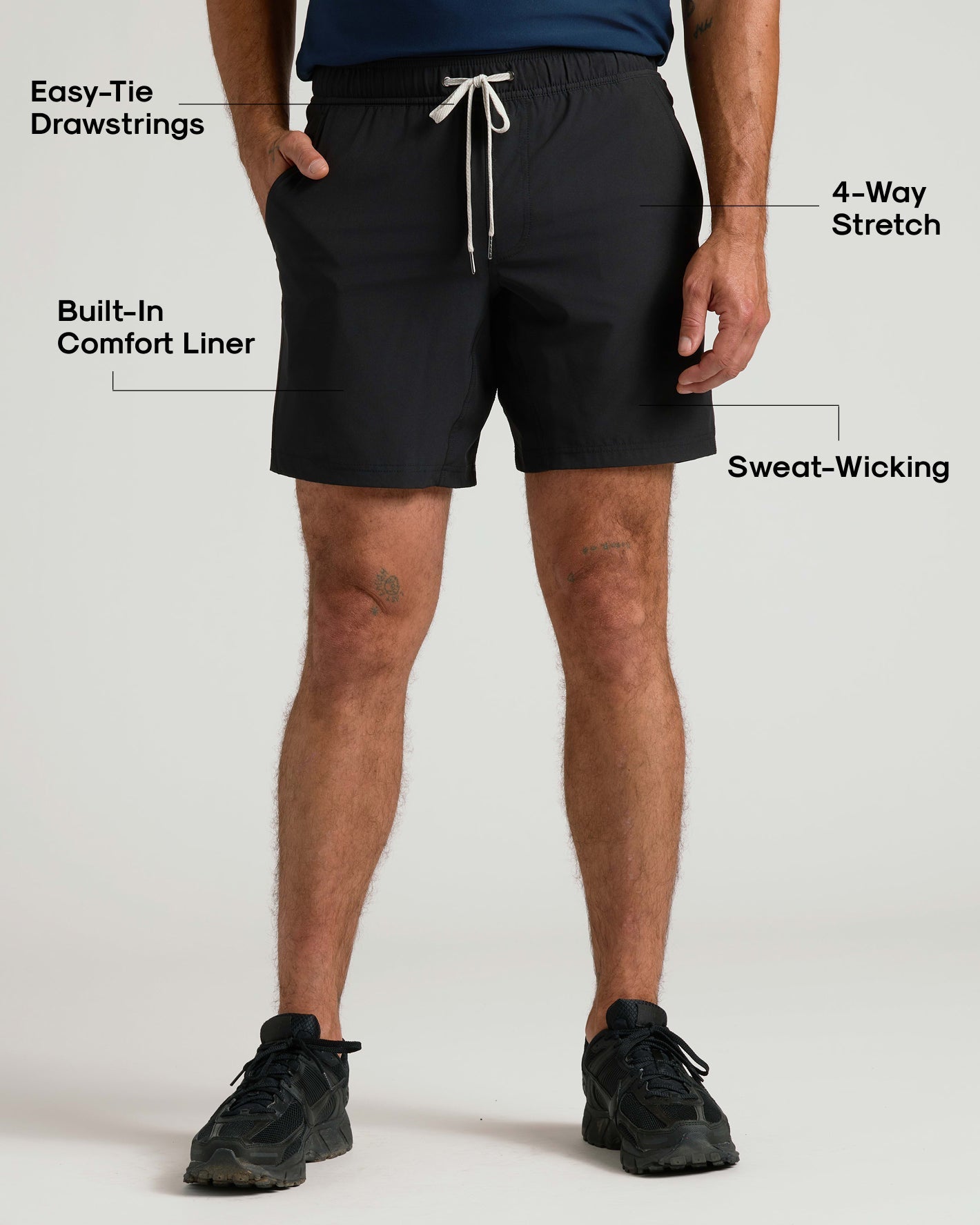 Black Active Quick Dry Shorts with Liner