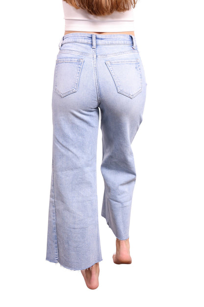 The Kayla High-Rise Tummy Control Cropped Wide Leg Jeans