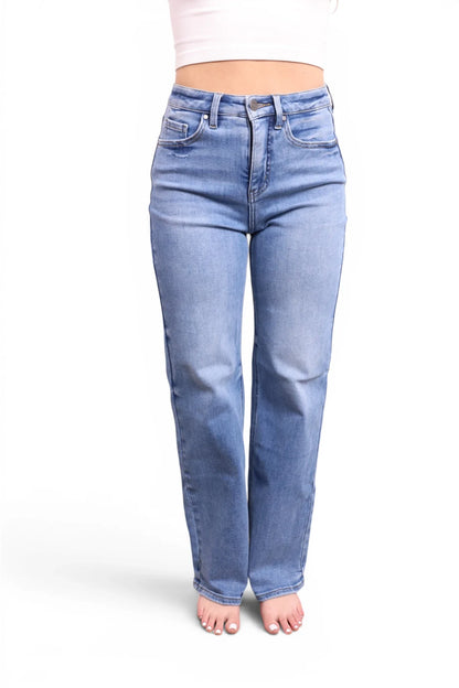 The Vinny High-Rise Tummy Control Vintage Light Blue Wide Leg Jeans