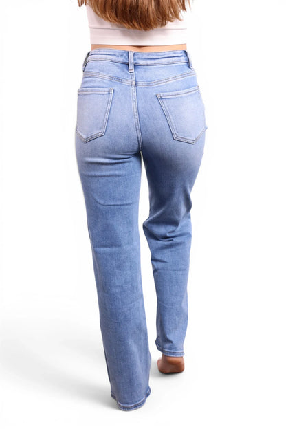 The Vinny High-Rise Tummy Control Vintage Light Blue Wide Leg Jeans