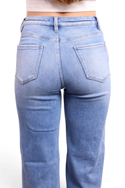 The Vinny High-Rise Tummy Control Vintage Light Blue Wide Leg Jeans