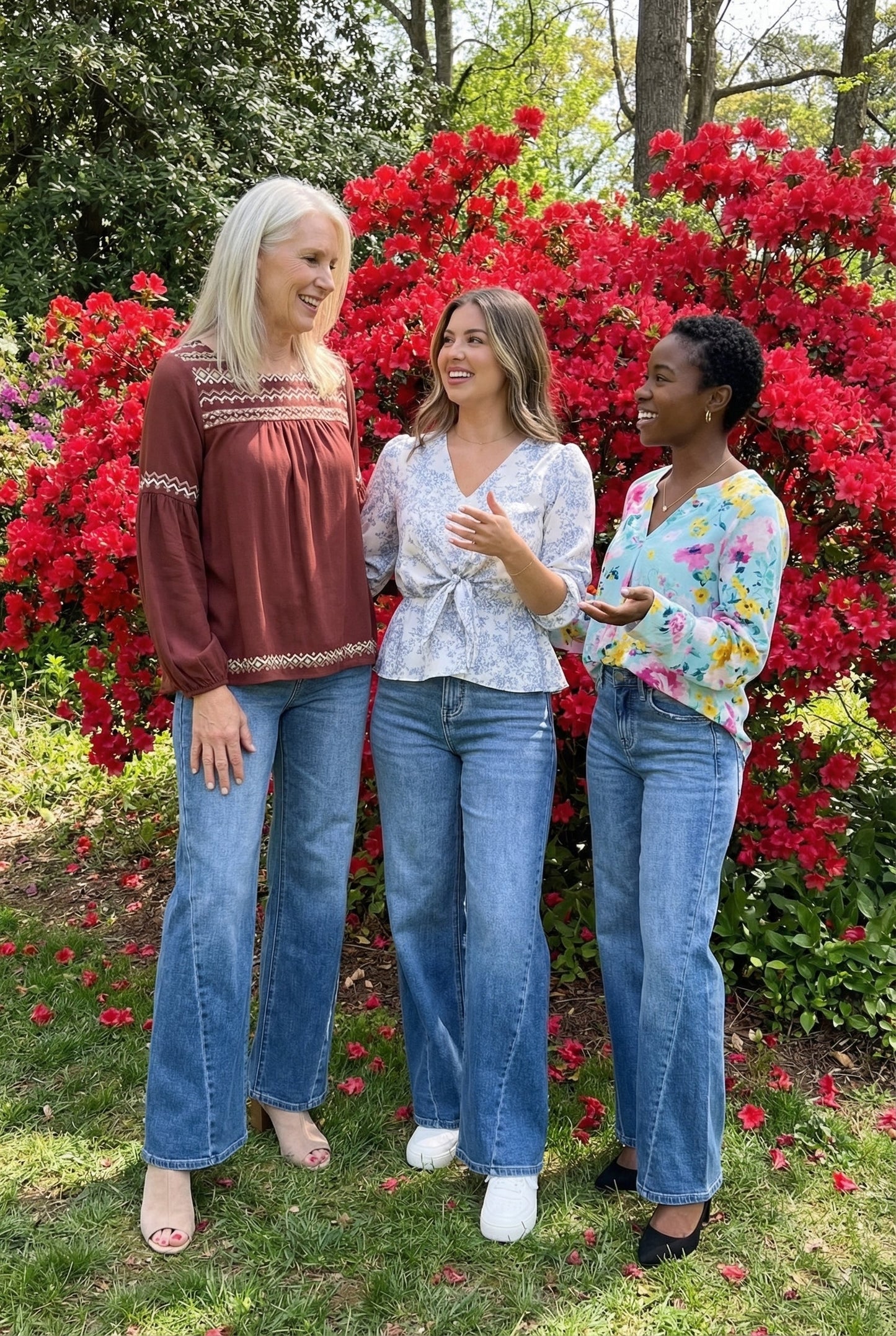 The Lila High-Rise Tummy Control Wide Leg Angled Seam Jeans - Three Inseams