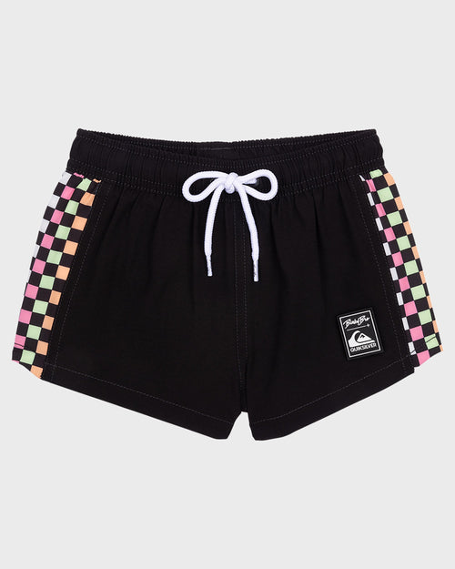 BinkyBro x Quiksilver Checkers Black Swim Trunks