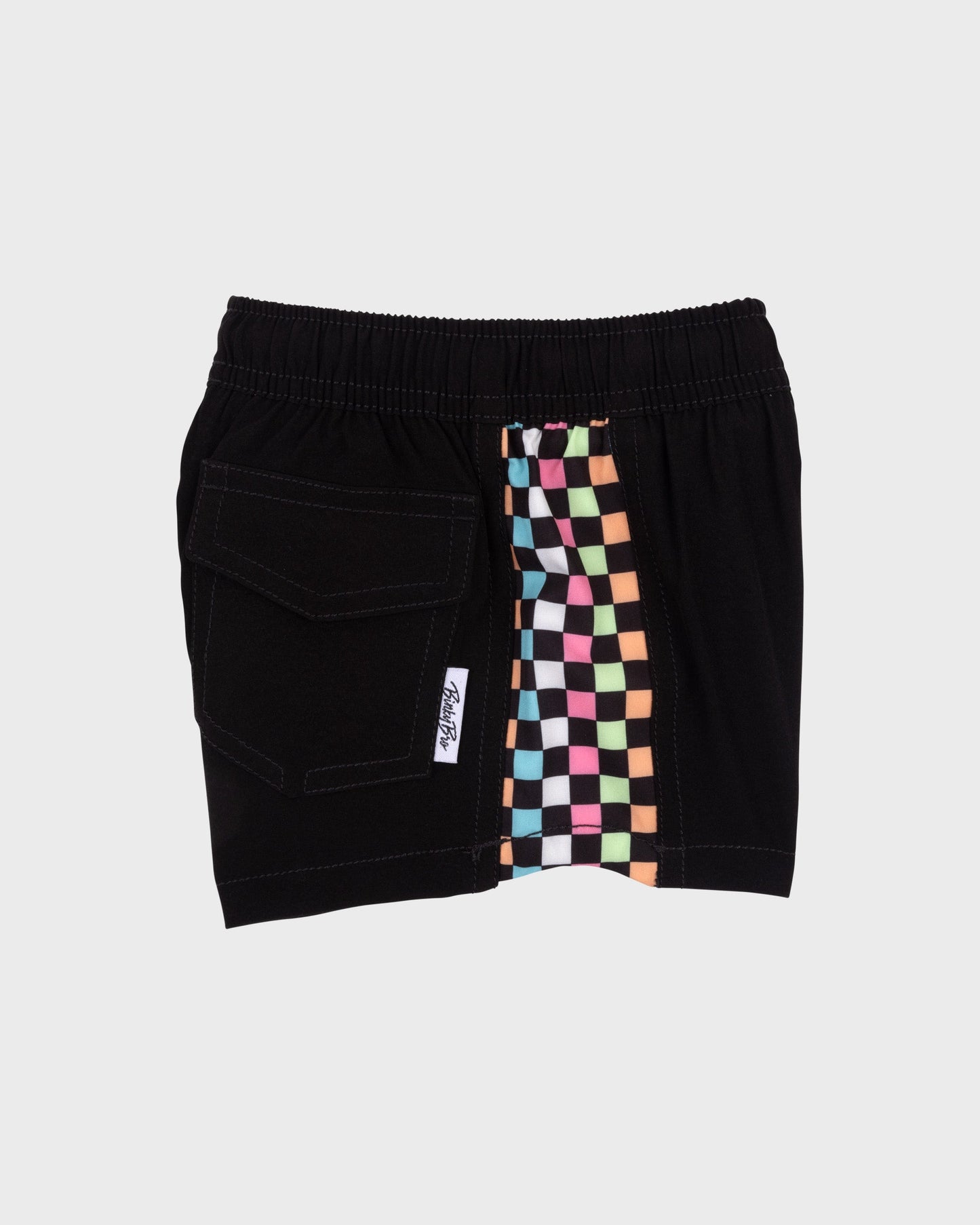 BinkyBro x Quiksilver Checkers Black Swim Trunks
