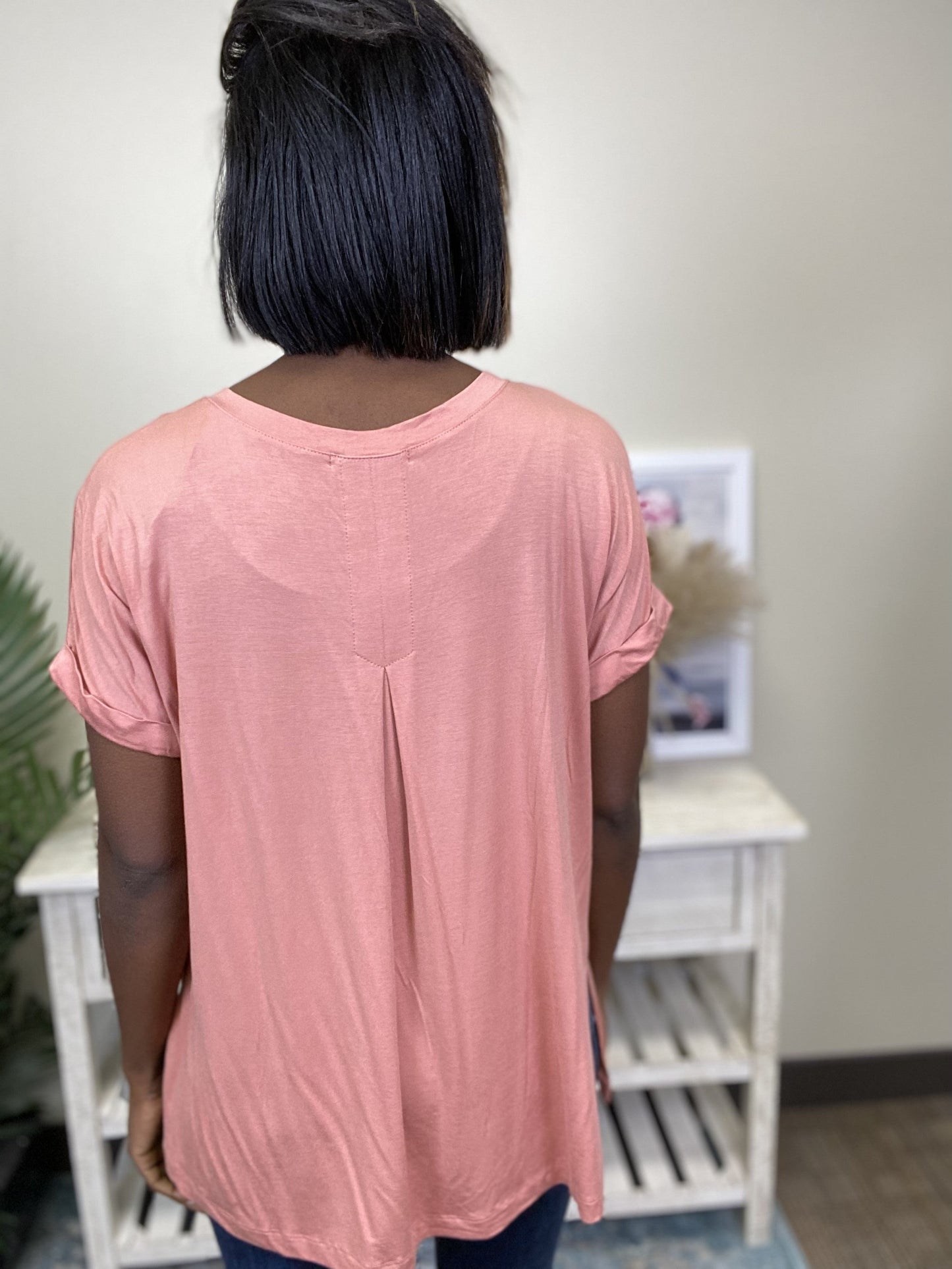 Think Positive Women's V-Neck Short Sleeve Top