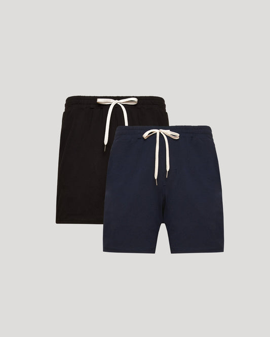 Black & Dark Heather Navy Active Comfort Shorts 2-Pack