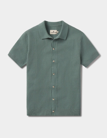 Waffle Stitch Button Up