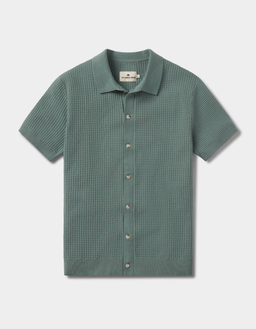 Waffle Stitch Button Up