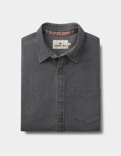 Cotton Denim Long Sleeve Button Up
