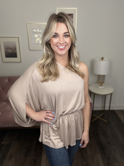 Sprinkle Of Spice Women's Flared One Shoulder Top