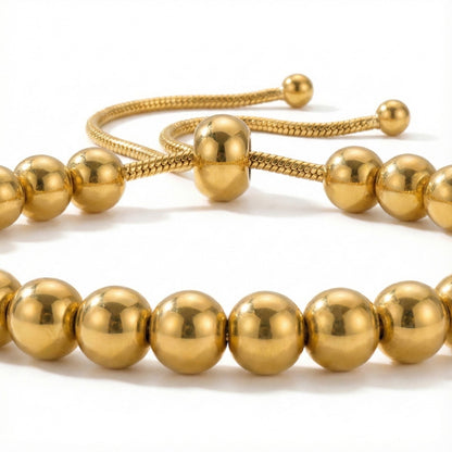 ALB Custom Gold Adjustable Beaded Bracelet