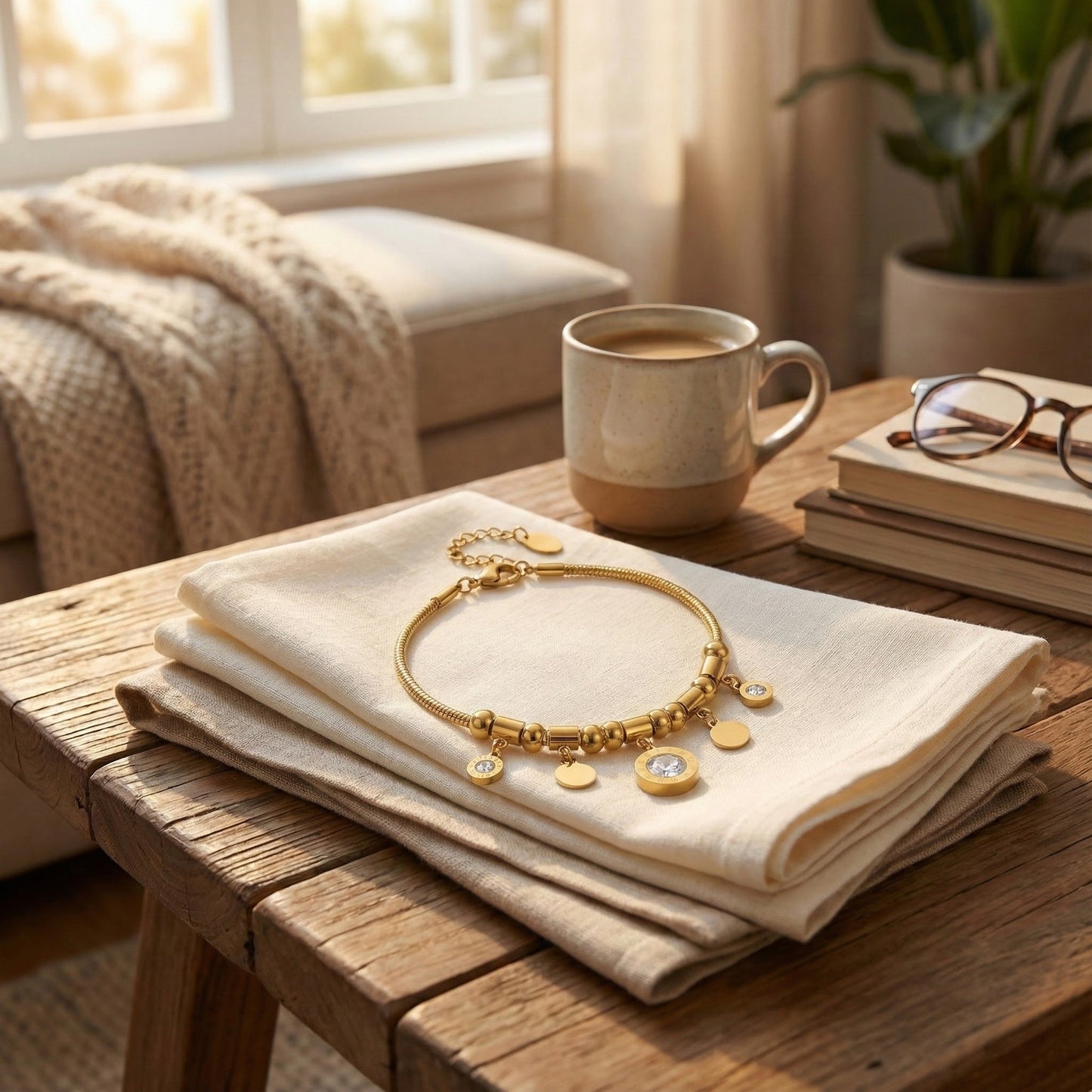 ALB Custom Gold Charmed Bracelet