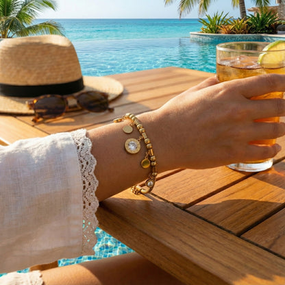 ALB Custom Gold Charmed Bracelet