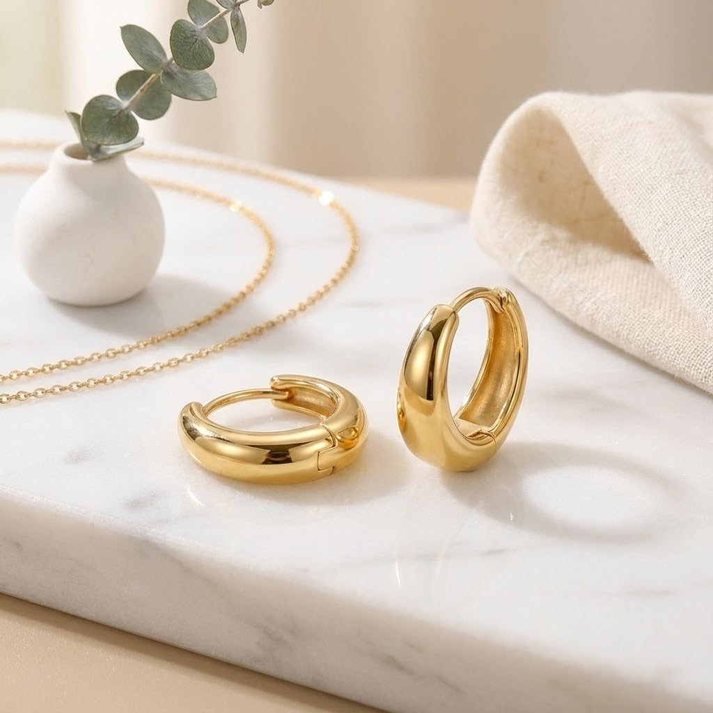 ALB Custom Gold Mini Huggie Hoop Earrings