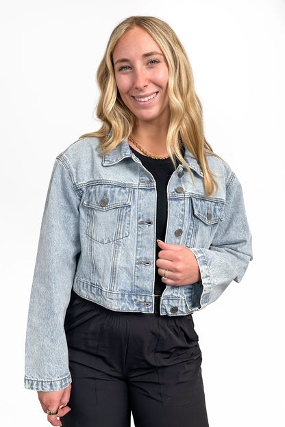 The Murphy Stone Washed Cropped Denim Jacket