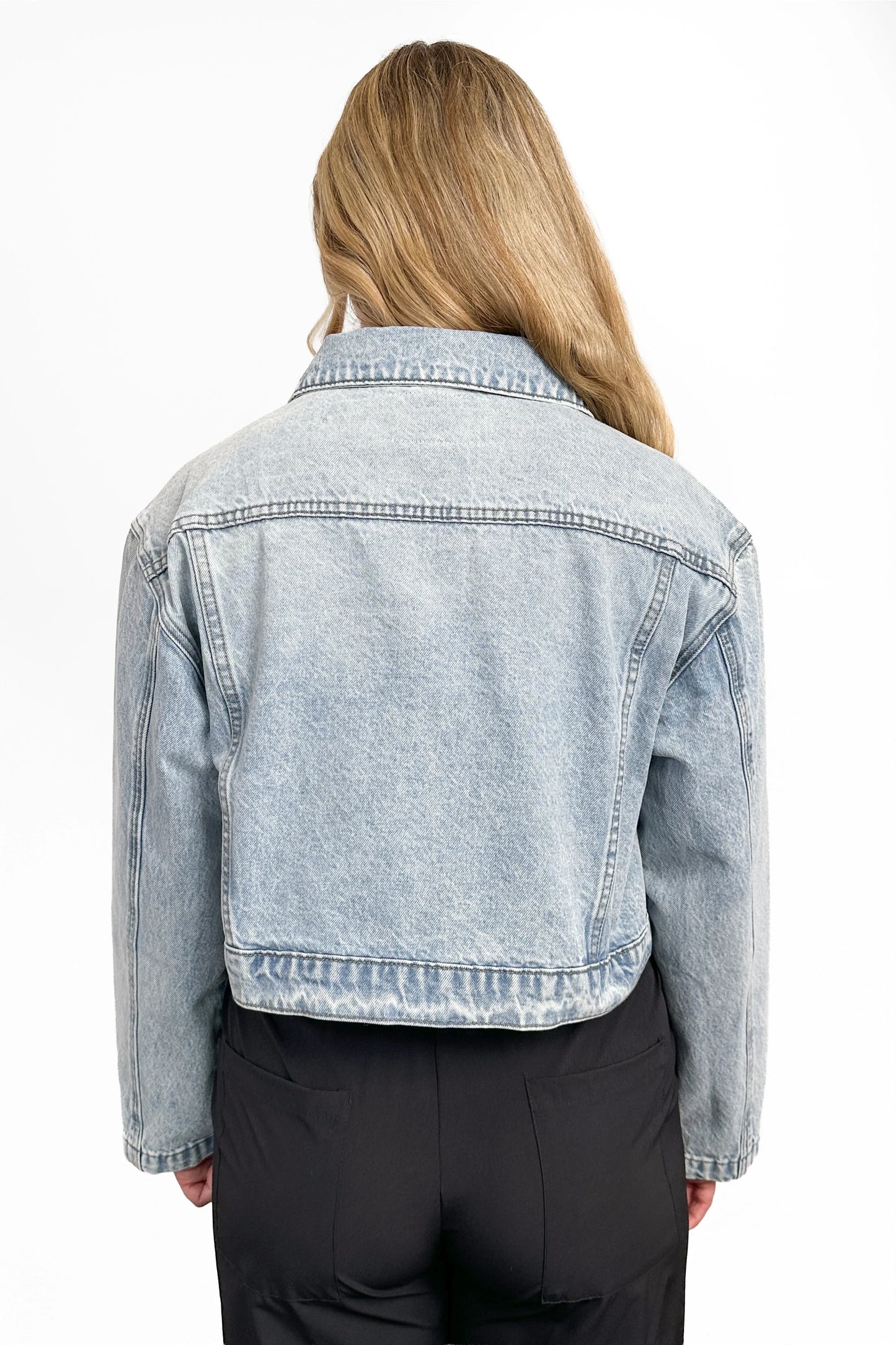 The Murphy Stone Washed Cropped Denim Jacket