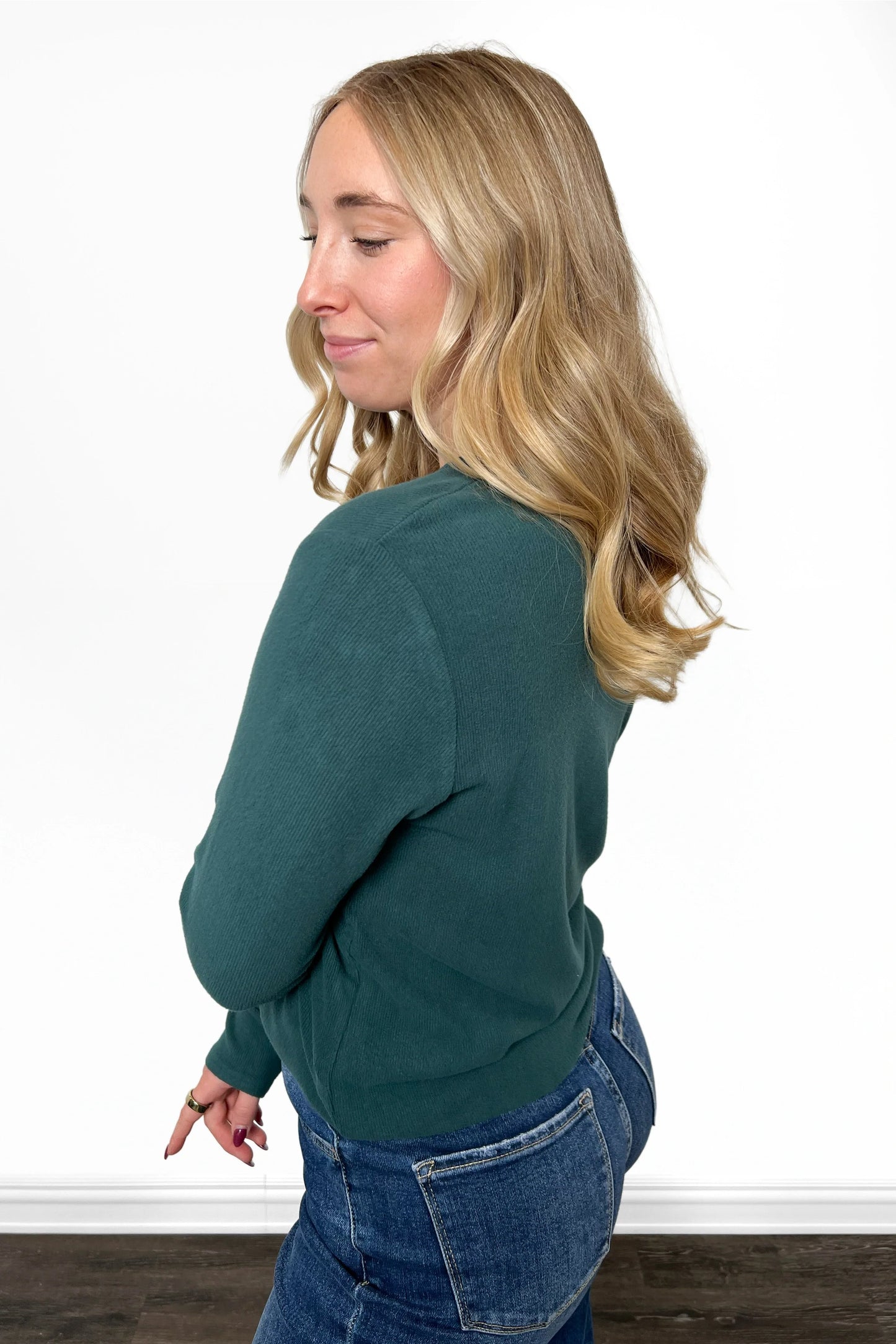 ALB Custom Women's Ribbed Notched Neckline Top