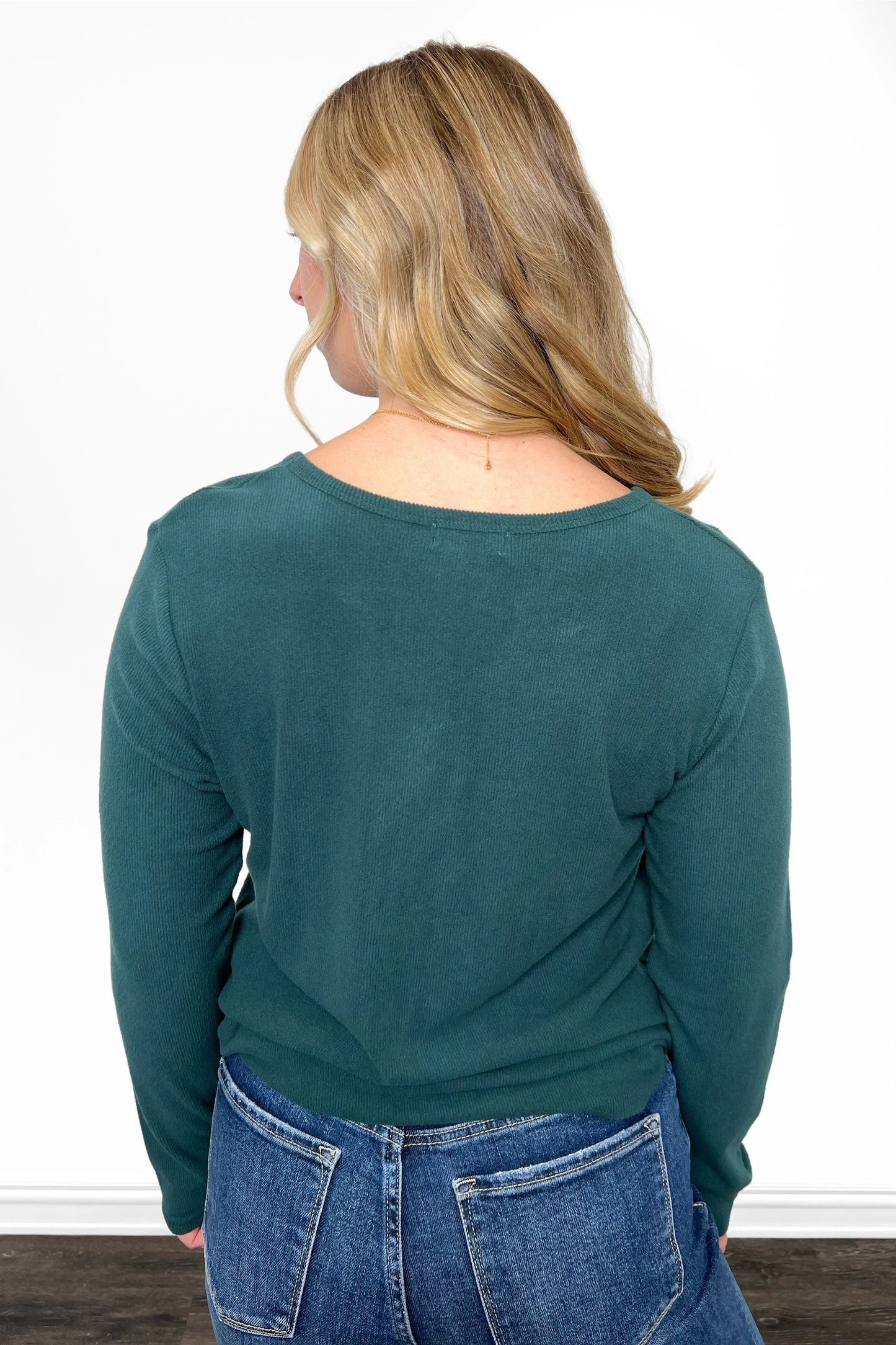 ALB Custom Women's Ribbed Notched Neckline Top