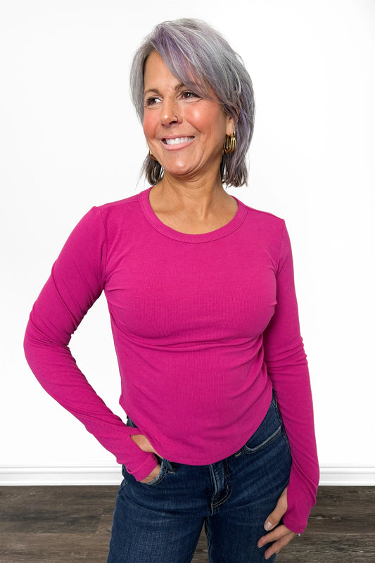 ALB Custom Women’s Ribbed Semi-Cropped Long Sleeve Top