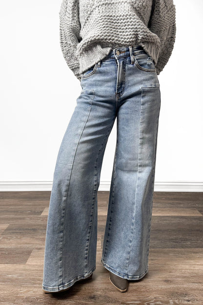 The Sandra High-Rise Tummy Control Wide Leg Denim