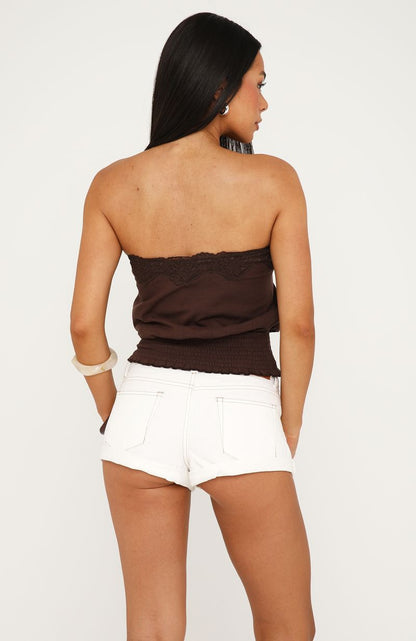 Fresh Cutie Strapless Top Chocolate