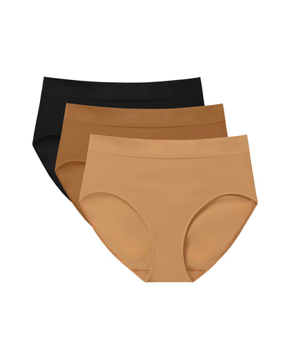LAYER ZERO 3PK SEAMLESS MID-RISE NYLON BRIEFS