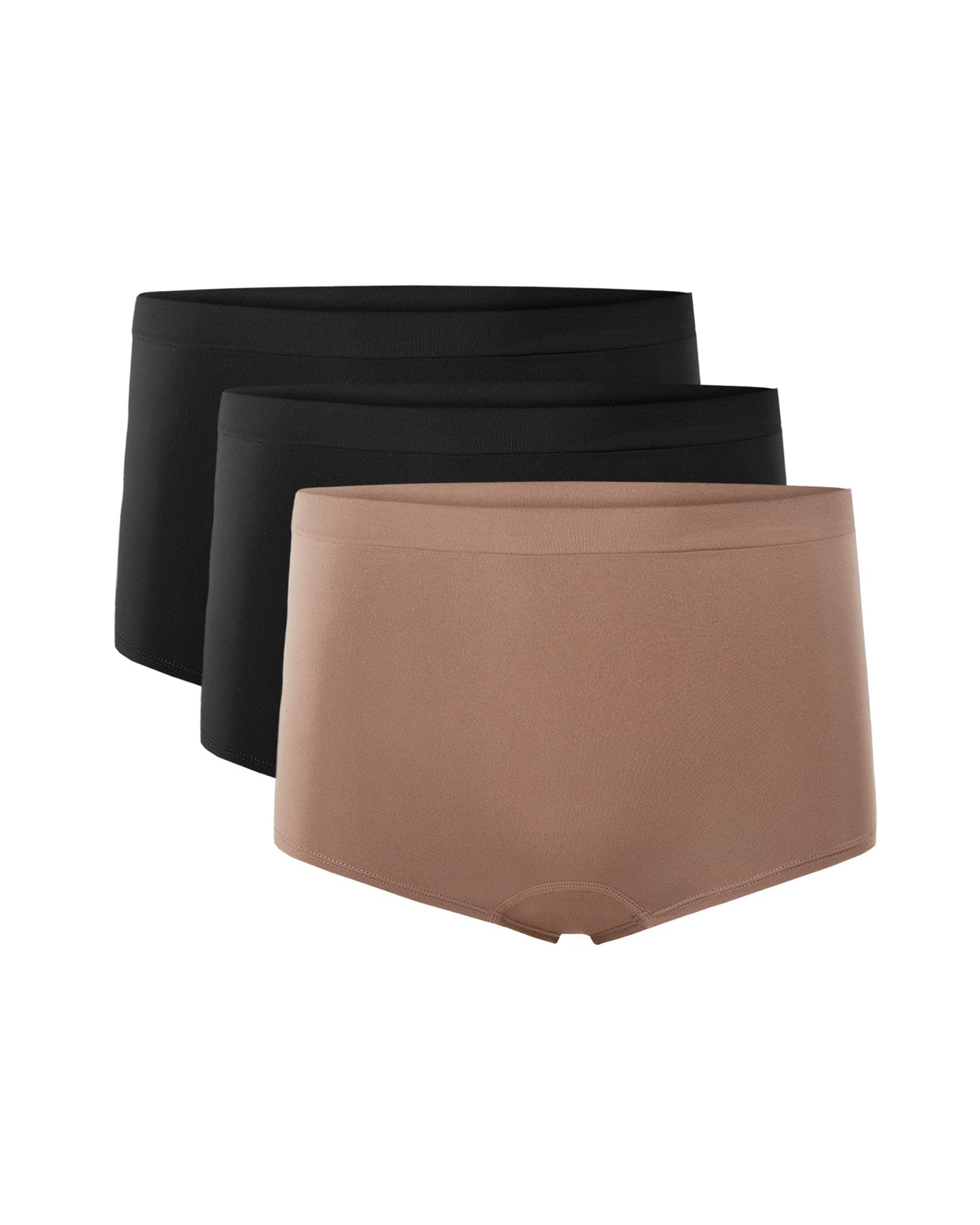 LAYER ZERO 3PK SEAMLESS MID-RISE NYLON BOY SHORTS
