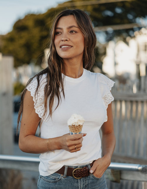 Marnie Eyelet Top in White