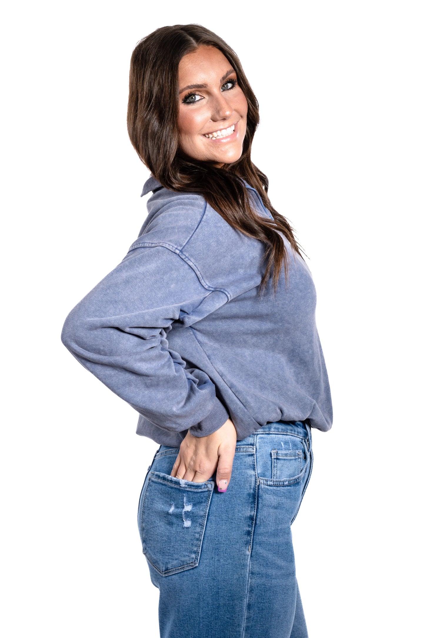 Women's Half Zip Pullover Sweatshirt
