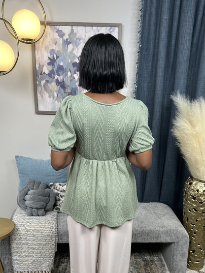 Loving You Is Easy Women's Cable Knit Peplum Top