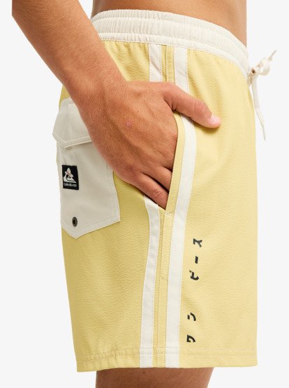 One Piece Solid 16" Elastic Waist Boardshorts - Pampas