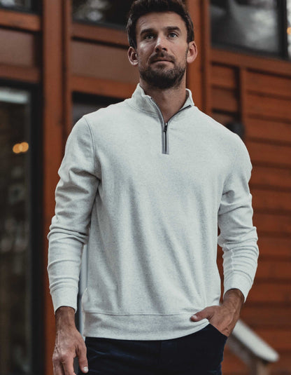 Puremeso Weekend Quarter Zip in Stone