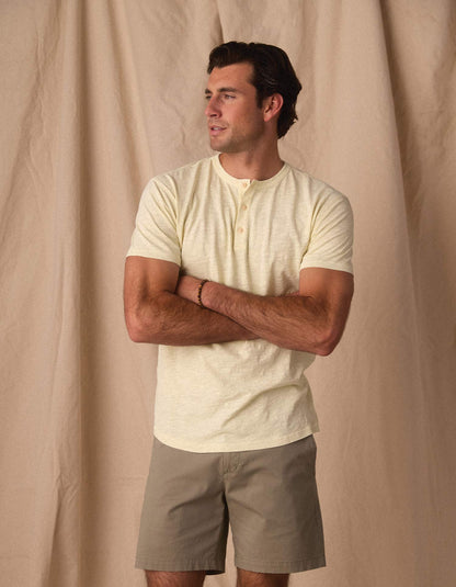 Vintage Slub Henley in Pear Sorbet