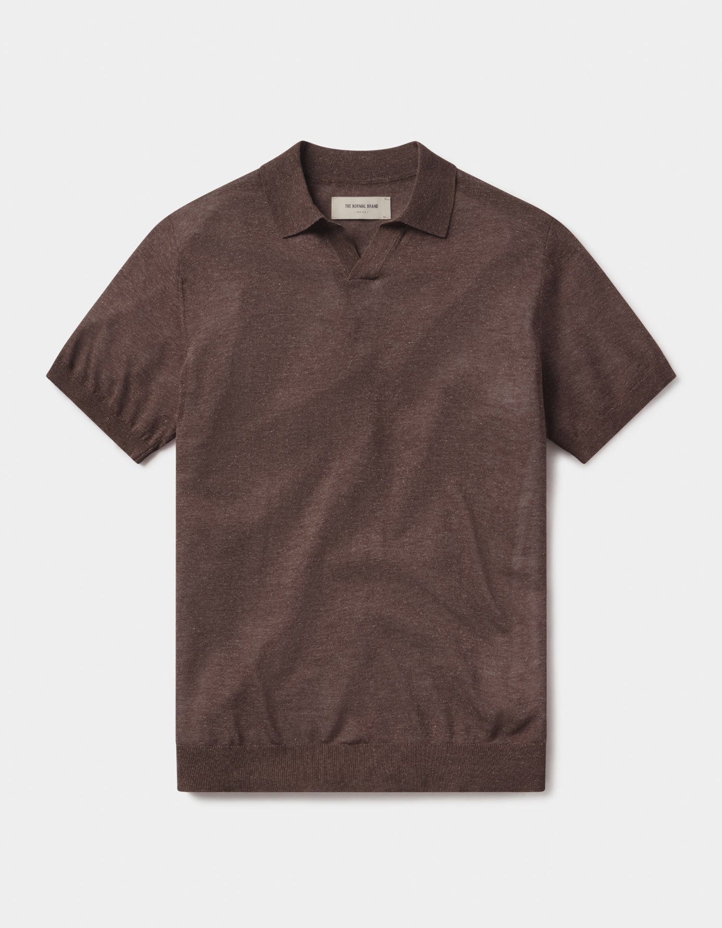 Summer Linen-Blend Polo in Espresso