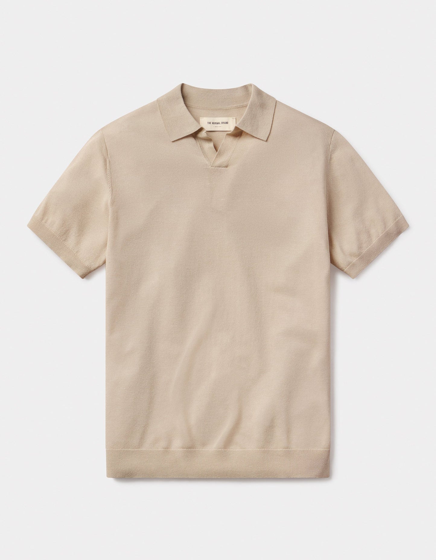 Summer Linen-Blend Polo in Jute