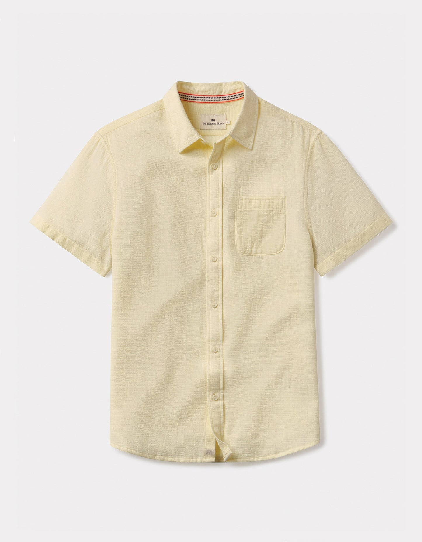 Freshwater Short Sleeve Button Up Shirt in Summer Yellow Check