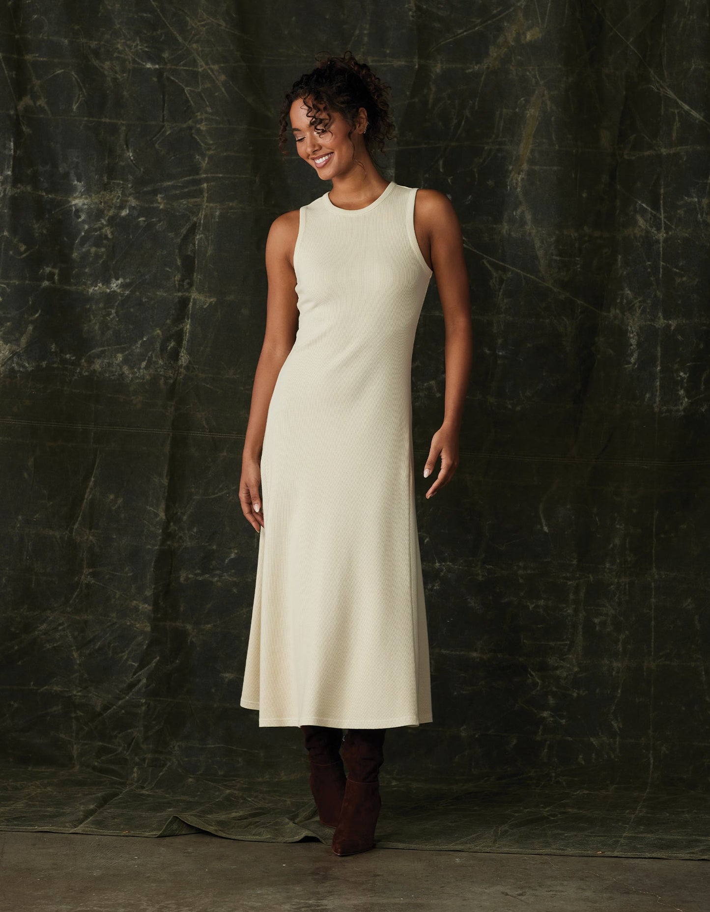 Vintage Thermal Midi Dress
