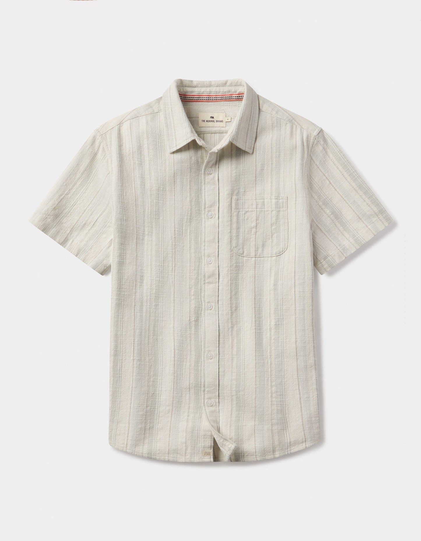 Freshwater Short Sleeve Button Up Shirt in Sea Glass Stripe