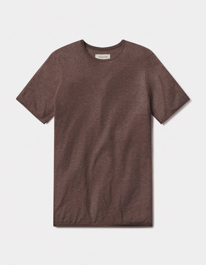 Summer Linen-Blend Knit Tee in Espresso