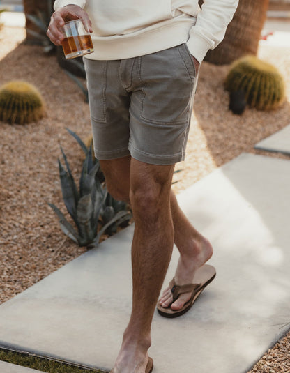 Comfort Terry Utility Short in Taupe