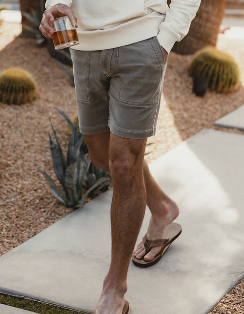 Comfort Terry Utility Short in Taupe