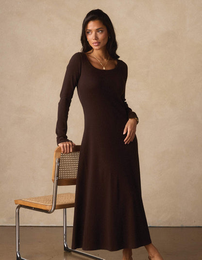 Normal Rib Long Sleeve Dress