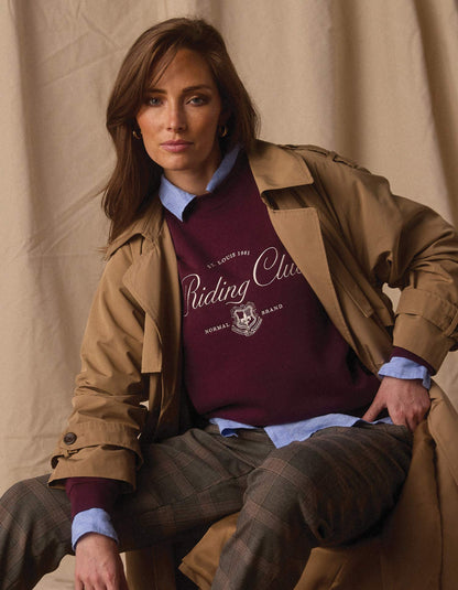 Normal Fleece Graphic Crewneck in Port Wine