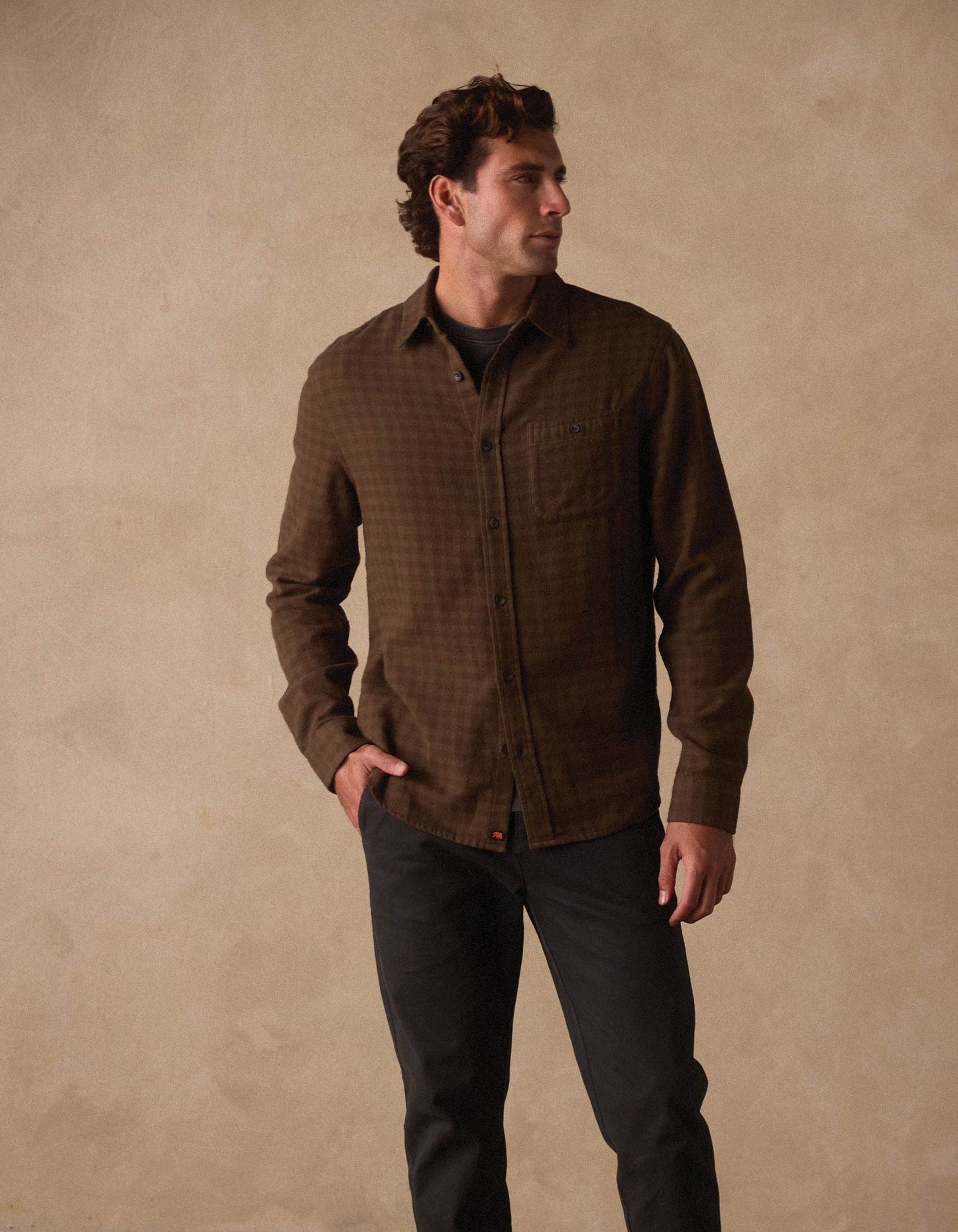 Hudson Double Brushed Flannel in Cocoa Plaid
