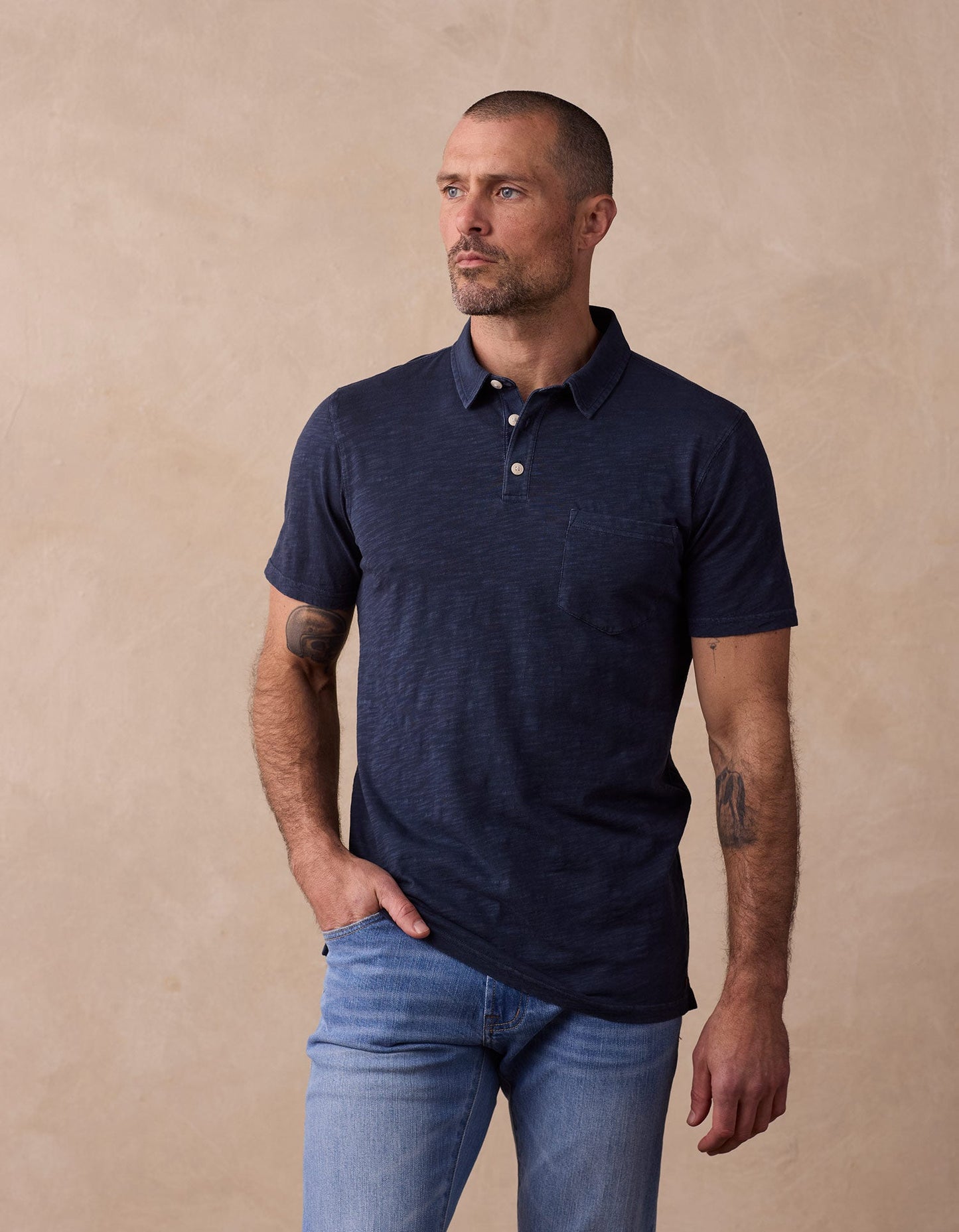 Vintage Slub Pocket Polo