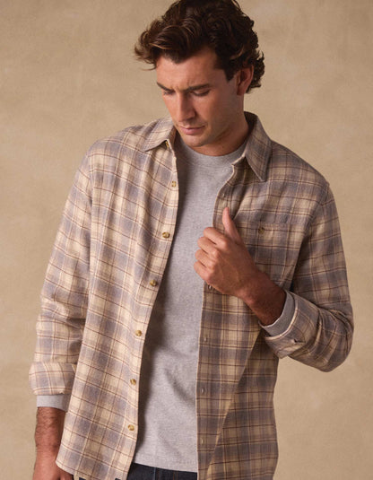 Hudson Double Brushed Flannel in Cream Plaid