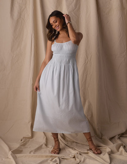 Brielle Maxi Dress in Sea Glass Stripe