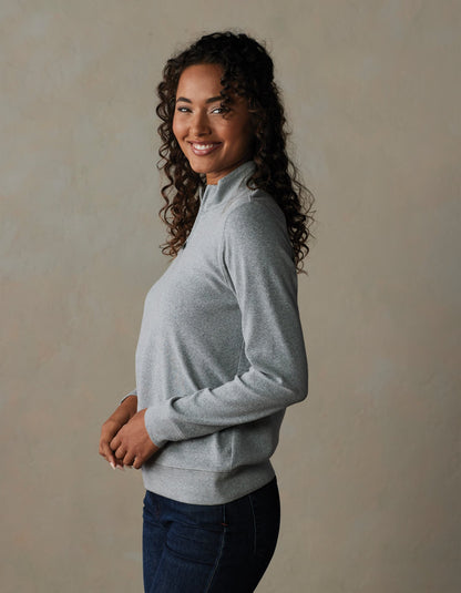 Puremeso Weekend Companion Quarter Zip in Athletic Grey