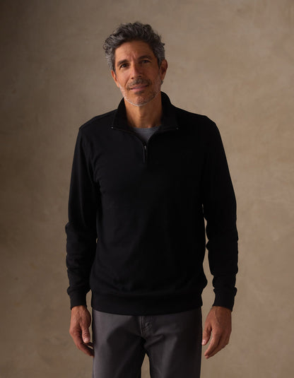 Puremeso Weekend Quarter Zip in Black