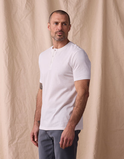 Normal Jersey Henley in White
